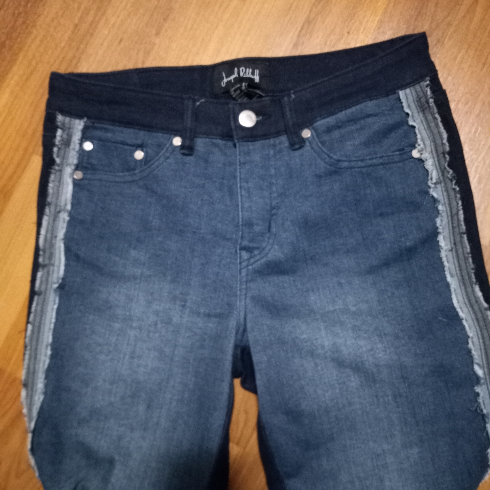 Joseph Ribbkoff 6 Reverse Side Fray Stripe Skinny Stretch Jeans - Picture 4 of 16